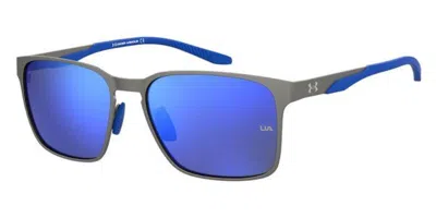 Under Armour Ua Assist Mtl/g Asian Fit V6d/z0 Men's Sunglasses Silver Size 57 In Matte Dark Ruthenium Silver