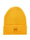 Under Armour Knitted Beanie Hat With Logo Patch In Orange