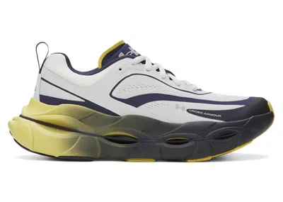 Pre-owned Under Armour Ua Halo Racer (women's) Sneakers In Washed Navy Blue/yellow Shade/distant Gray