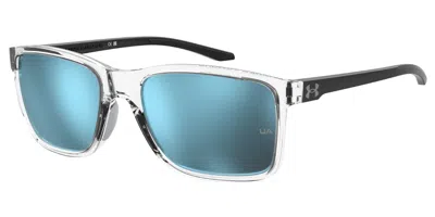 Under Armour Ua Hustle Xl Mng/z0 Men's Sunglasses Clear Size 59 In Blue