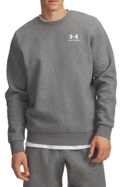 Under Armour Ua Icon Fleece Crewneck T-shirt In Gray