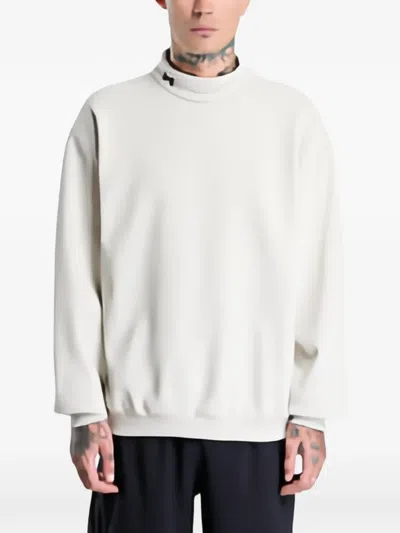 Under Armour Ua Icon Heavyweight Terry Logo-embroidered High-neck Sweatshirt In White