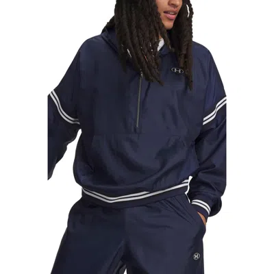 Under Armour Ua Icon Oversize Water Repellent Half Zip Hoodie In Blue
