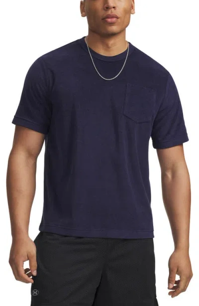 Under Armour Ua Icon Terry Cloth Pocket T-shirt In Blue