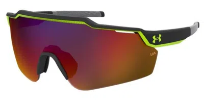 Under Armour Ua Levelup 71c/b3 Men's Sunglasses Black Size 99 In Black Green Laminate