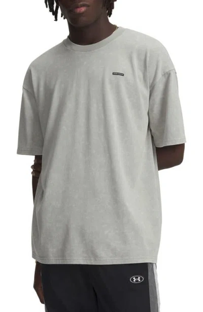 Under Armour Ua Logo Patch Oversize T-shirt In Silver