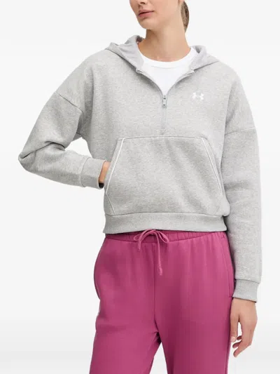 Under Armour Ua Rival Half-zip Hoodie In Gray