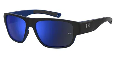 Under Armour Ua Scorcher 0vk/xt Men's Sunglasses Black Size 60 In Blue