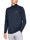 Under Armour Ua Tech 2.0 Mens Logo Polyester 1/4 Zip Pullover In Blue