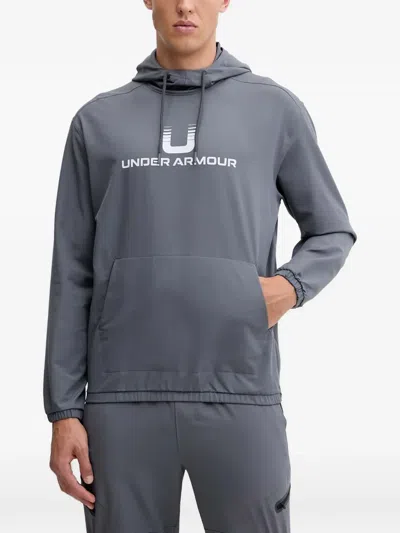 Under Armour Ua Unstoppable Logo Hoodie In Gray