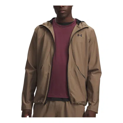 Under Armour Ua Unstoppable Woven Jacket Asia Sizing 'desert Taupe Black' In Brown