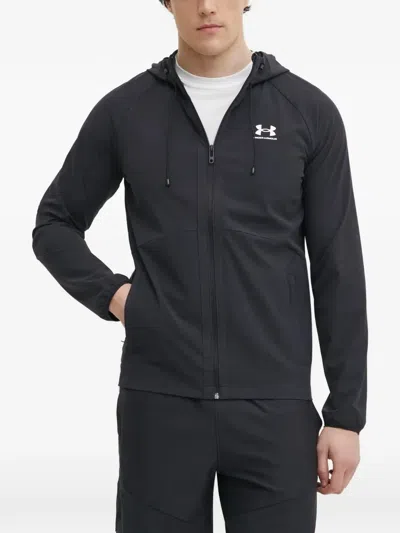 Under Armour Ua Vibe Woven Logo-print Hooded Jacket In Transparent