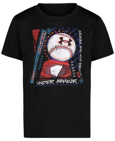 Under Armour Kids' Under Amour Toddler & Little Boys Tech Sketch Baseball Graphic T-shirt In Black