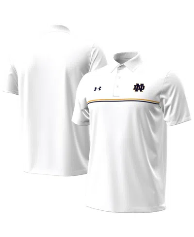 Under Armour Under Armor Men's White Notre Dame Fighting Irish Performance Drive Chest Stripe Polo Shirt