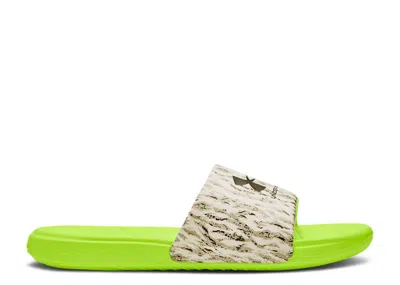 Under Armour Ansa Graphic Slide 'lime Surge Tiger Camo' In Green