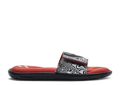 Under Armour Ignite 6 Graphic Strap Slide 'psychedelic Stripe' In Black