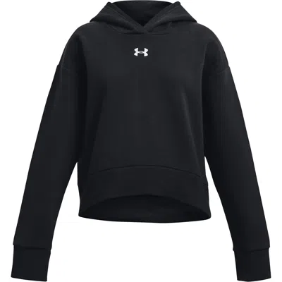 Under Armour Ua Rival Fleece Crop Hoodie Hoody Girls In Black