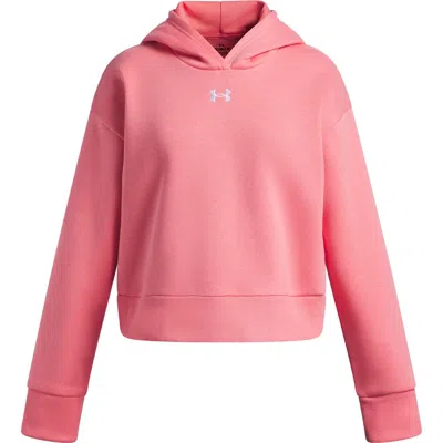 Under Armour Ua Rival Fleece Crop Hoodie Hoody Girls In Pink