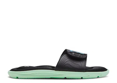 Under Armour Wmns Ignite 4 Graphic Strap Slide 'black Aqua Foam'