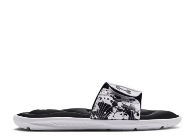 Under Armour Wmns Ignite 6 Graphic Strap Slide 'black White'