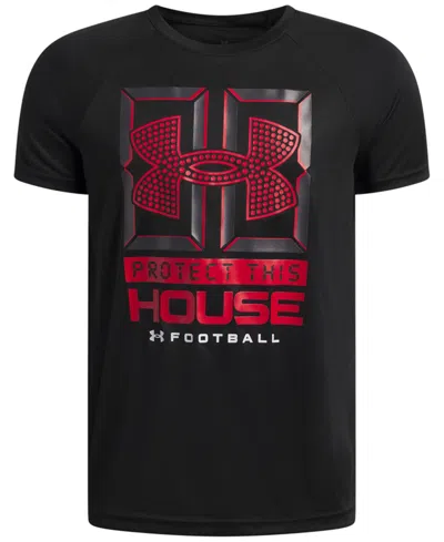 Under Armour Kids' Under Armout Boys' 6-18 B Football Raglan Sleeve Tech Graphic T-shirt In Black