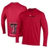 UNDER ARMOUR UNISEX UNDER ARMOUR  RED TEXAS TECH RED RAIDERS 2024 ON-COURT BENCH UNITY PERFORMANCE LONG SLEEVE T-