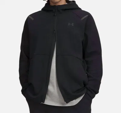 Under Armour Unstoppable Fleece Full Zip Hoodie In Black