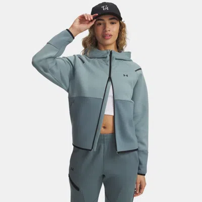 Under Armour Unstoppable Fleece Women's Full-zip Serpentine In Green