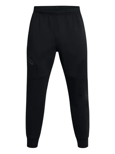 Under Armour Unstoppable Fleece Zip-pocket Track Pants In Black