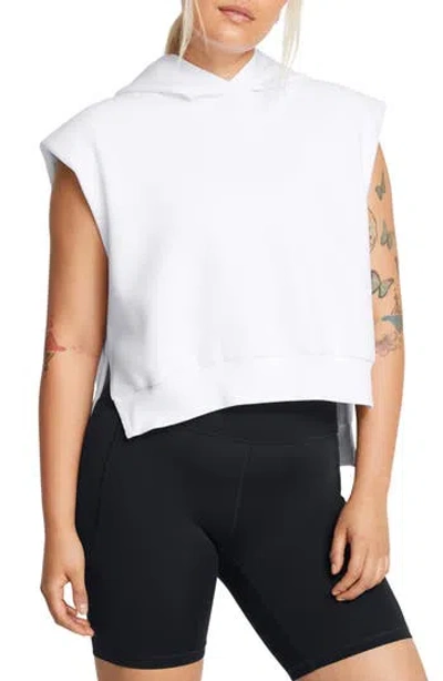 Under Armour Unstoppable Performance Sleeveless Hoodie In White