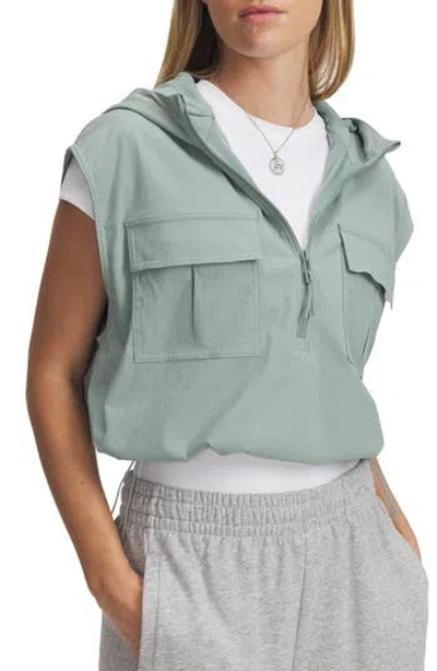Under Armour Unstoppable Utility Sleeveless Half Zip Performance Hoodie In Green