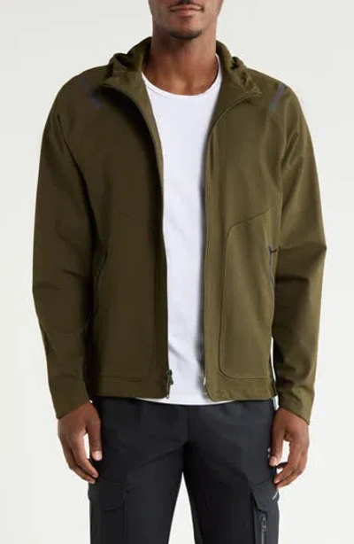 Under Armour Unstoppable Water Repellent Hooded Jacket In 308 Expedition Green