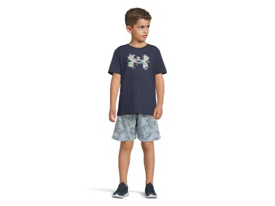 Under Armour Us Lake Logo Set (little Kid/big Kid) Boy's Clothing Midnight Navy : 5 Little Kid, Cotton/mesh/polye In Blue