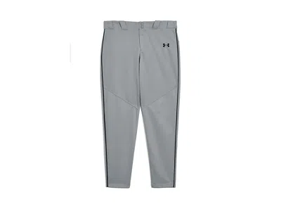 Under Armour Utility Baseball Pants Pipe (big Kids) Boy's Casual Pants Baseball Gray/black/black: Lg (14-16 Big K In Blue