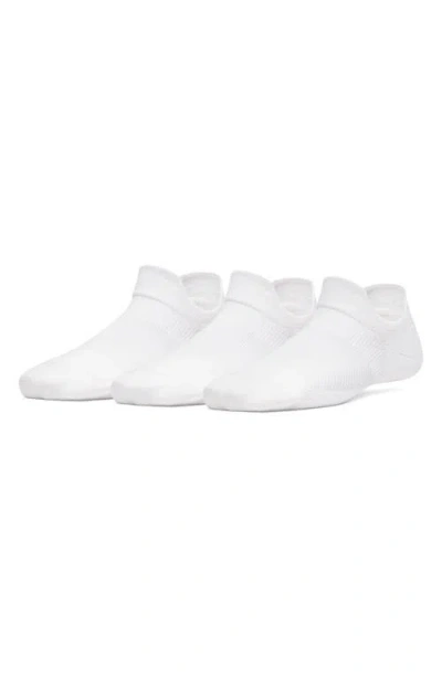 Under Armour Vanish 3-pack Performance No Show Socks In White