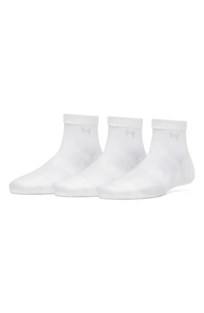 Under Armour Vanish 3-pack Performance Quarter Socks In White
