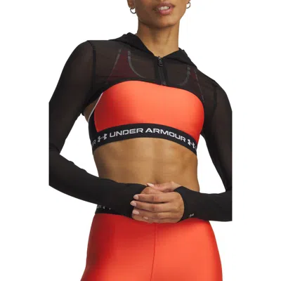 Under Armour Vanish Elite Mesh Full Zip Crop Hoodie In Black