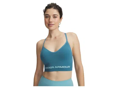 Under Armour Vanish Seamless Low Bra In Blue