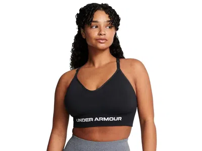 Under Armour Vanish Seamless Low Impact Sports Bra Women's Bra Black/white: Lg (us 12-14), Polyester