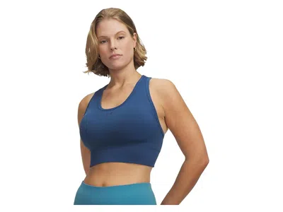 Under Armour Vanish Seamless Mid Impact Sports Bra In Blue