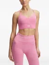 Under Armour Vanish Seamless V-neck Sports Bra In Pink