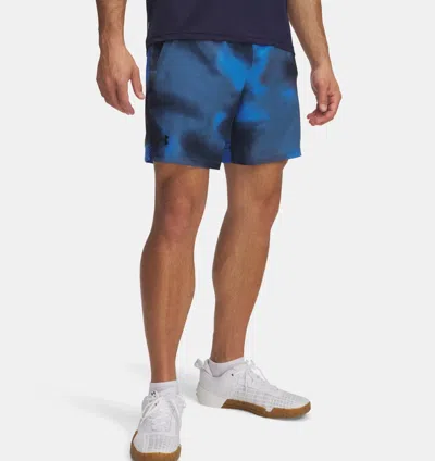 Under Armour Vanish Shorts Men's Blue Stretch Woven Printed Activewear Dsgl772 In Animal Print