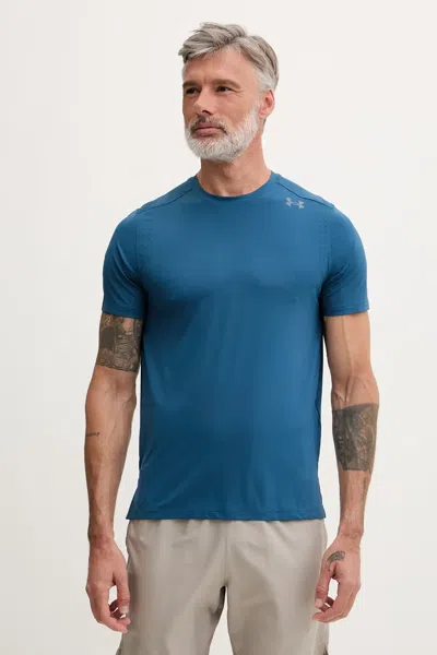 Under Armour Velociti Pro Perforated-detail Logo-print T-shirt In Blue