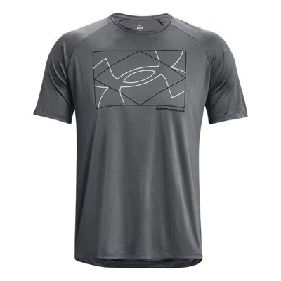 Under Armour Velocity Logo Print Round Neck Training T-shirt 'grey' In Black