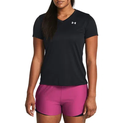Under Armour Velocity Solid V-neck T-shirt In Black