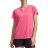 Under Armour Velocity Solid V-neck T-shirt In Super Pink