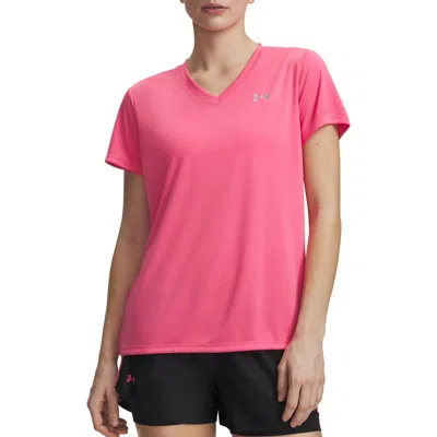 Under Armour Velocity Solid V-neck T-shirt In Super Pink