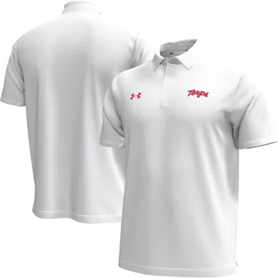 Under Armour White Maryland Terrapins Playoff Chest Stripe Performance Polo