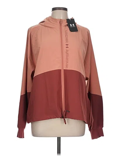 Pre-owned Under Armour Windbreaker Jacket In Burgundy