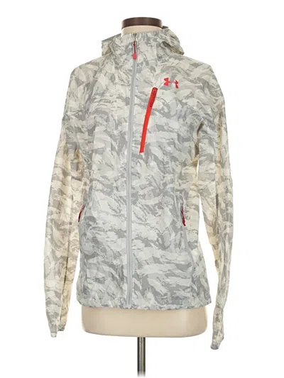 Pre-owned Under Armour Windbreaker Jacket In Silver